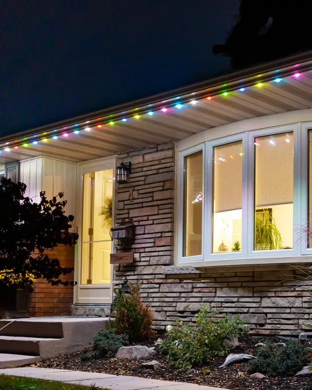 Bungalow with Gemstone Lights